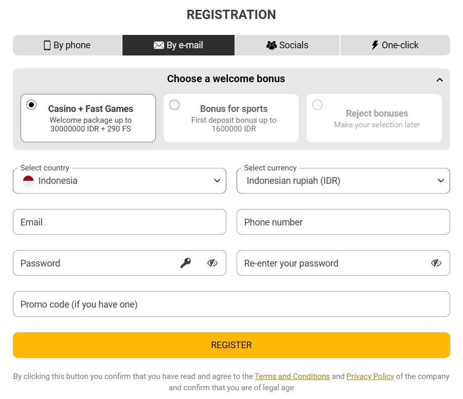 MelBet Registration
