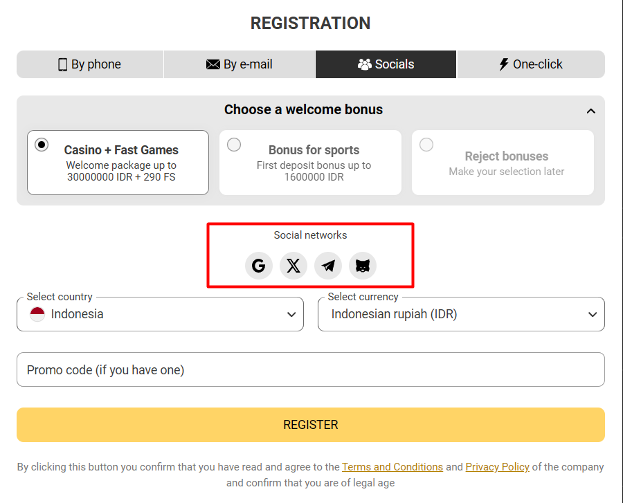 MelBet Registration